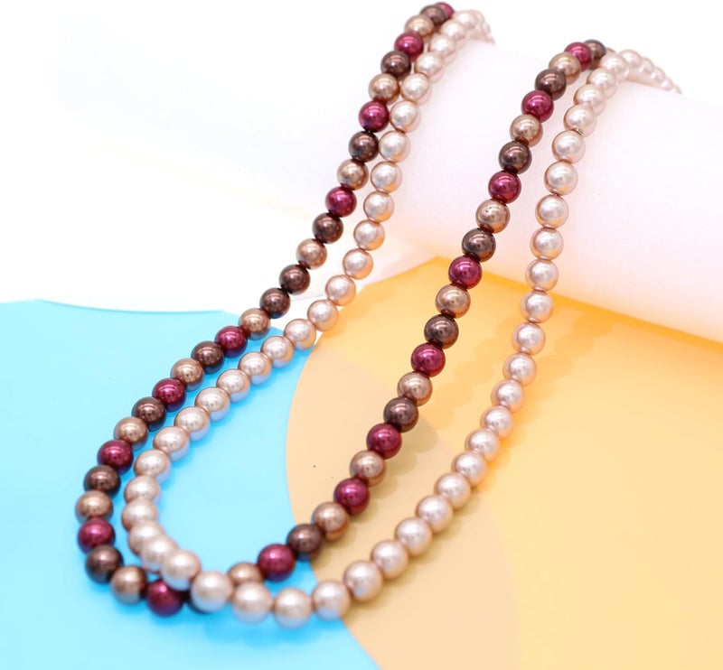 WEWE Pearl Choker Necklace for Women AAA+ Simulated Shell Pearl Necklace Strand Variety Of Colors 10mm Pearls Length 17 Inches - Image 3